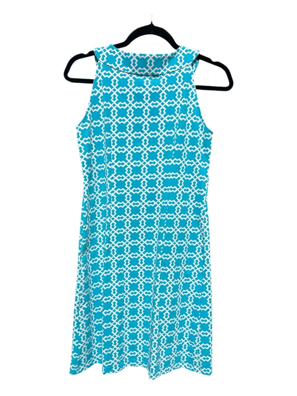 Katherine Way Turquoise Geo-Print Sleeveless Mini Dress Size XS - Picture 3 of 8